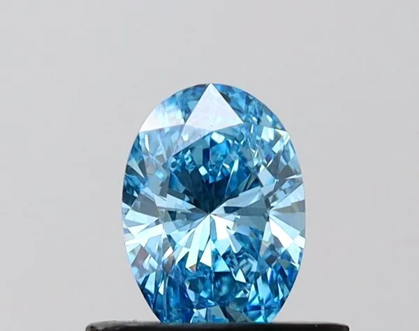 0.57ct OVAL Fancy Vivid Blue VVS2 Coloured Lab diamond
