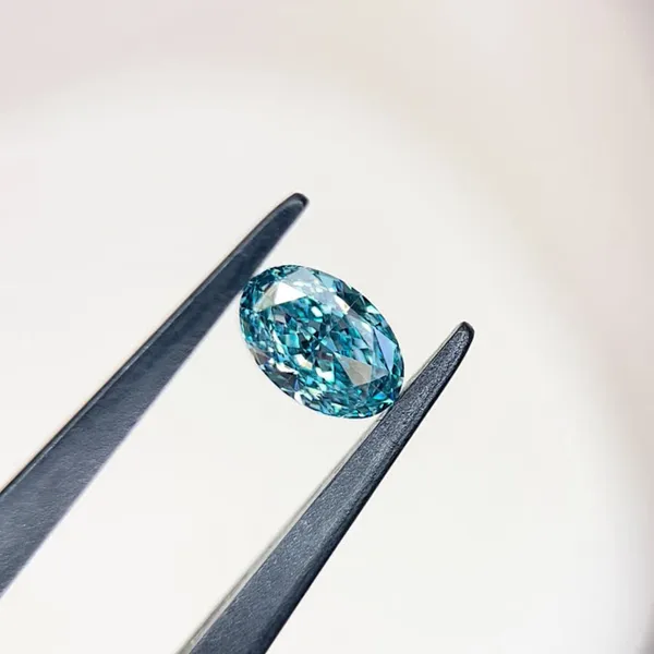 1.04ct OVAL Fancy Vivid Blue VVS1 Coloured Lab diamond
