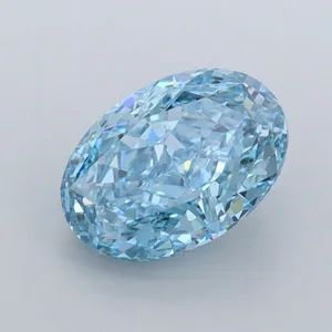 1.15ct OVAL Fancy Vivid Blue VVS1 Coloured Lab diamond