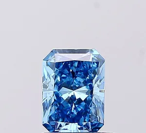 0.77ct RADIANT Fancy Vivid Blue VS1 Coloured Lab diamond