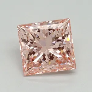 1.51ct PRINCESS Fancy Vivid Pink VVS2 Coloured Lab diamond