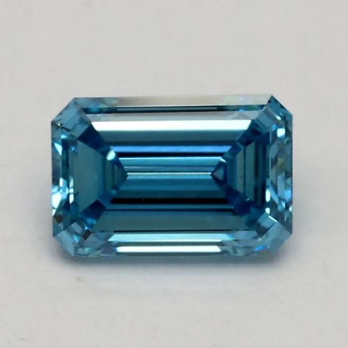 0.52ct EMERALD Fancy Vivid Blue VS1 Coloured Lab diamond