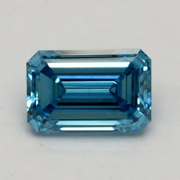 0.52ct EMERALD Fancy Vivid Blue VS1 Coloured Lab diamond