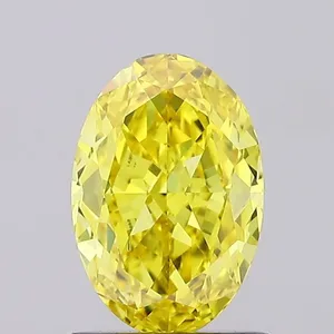 1.1ct OVAL Fancy Intense Yellow VS2 Coloured Lab diamond