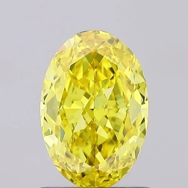 1.1ct OVAL Fancy Intense Yellow VS2 Coloured Lab diamond