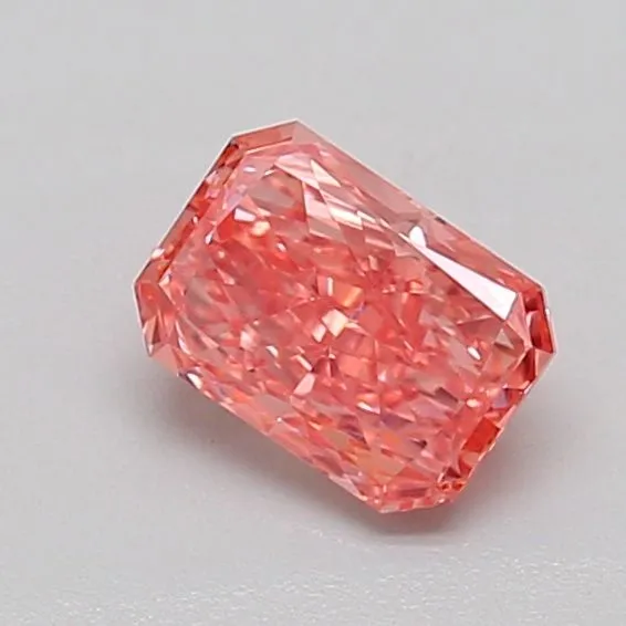 0.6ct RADIANT Fancy Vivid Pink VS2 Coloured Lab diamond