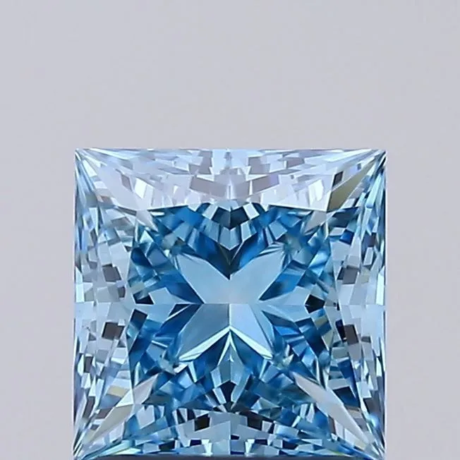 1.50ct PRINCESS Fancy Vivid Blue VS1 Coloured Lab diamond