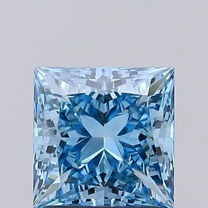 1.5ct PRINCESS Fancy Vivid Blue VS1 Coloured Lab diamond