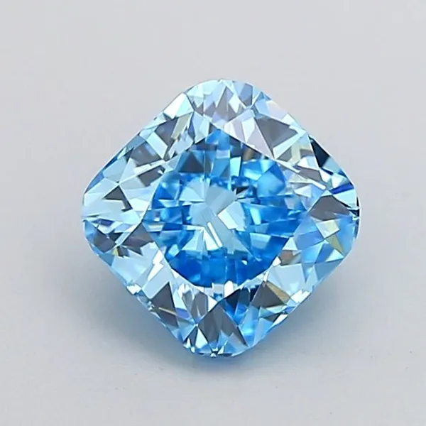 1ct CUSHION Fancy Vivid Blue VS1 Coloured Lab diamond