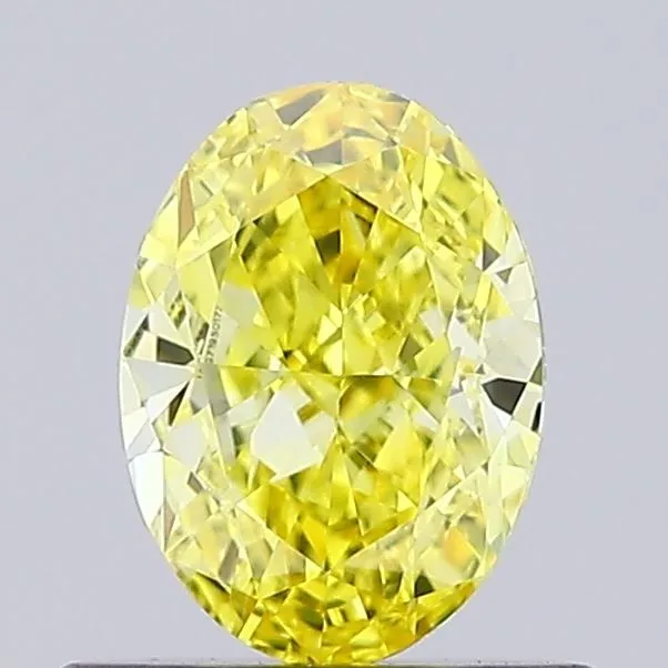 0.57ct OVAL Fancy Vivid Yellow VVS1 Coloured Lab diamond