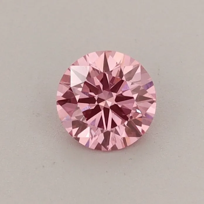 0.38ct ROUND Fancy Vivid Pink VS1 Coloured Lab diamond
