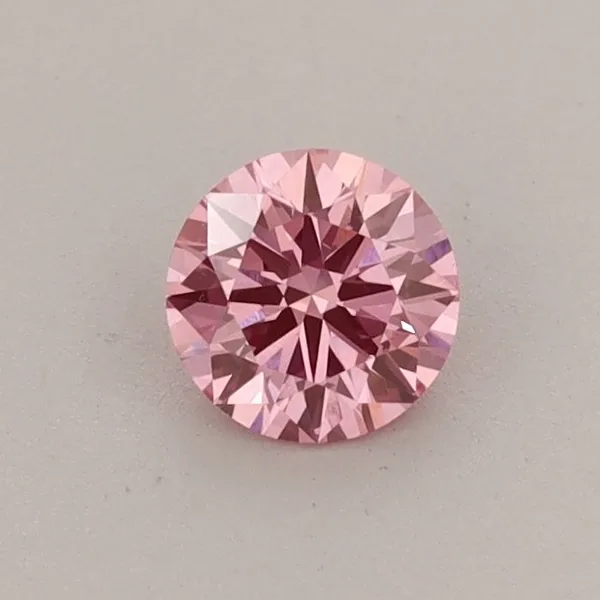0.38ct ROUND Fancy Vivid Pink VS1 Coloured Lab diamond