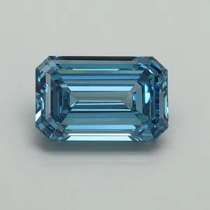 1ct EMERALD Fancy Vivid Blue VS1 Coloured Lab diamond