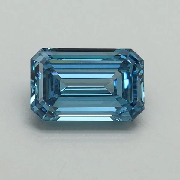 1ct EMERALD Fancy Vivid Blue VS1 Coloured Lab diamond