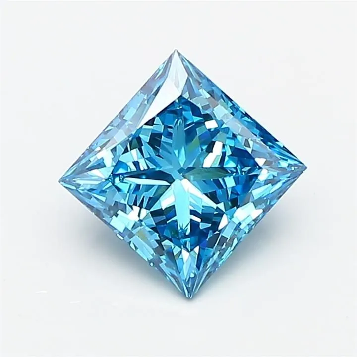 1.54ct PRINCESS Fancy Vivid Blue VS1 Coloured Lab diamond
