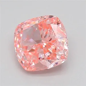 0.77ct CUSHION Fancy Vivid Pink VS1 Coloured Lab diamond
