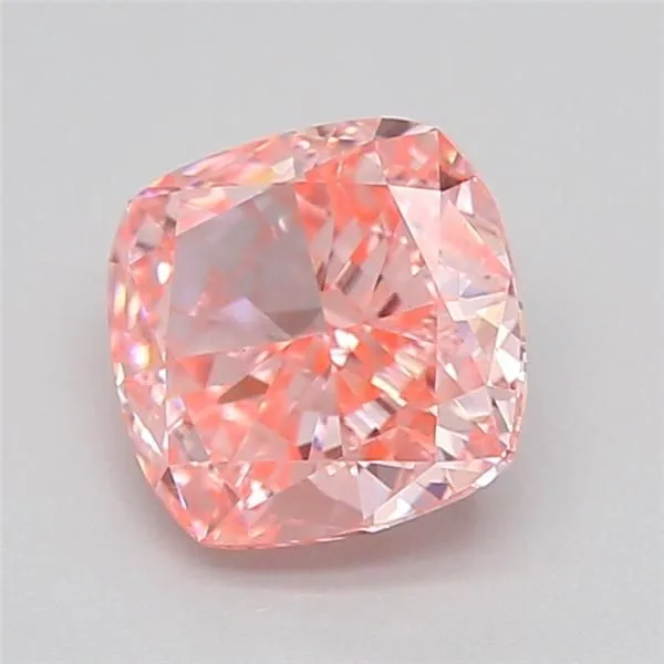 0.77ct CUSHION Fancy Vivid Pink VS1 Coloured Lab diamond