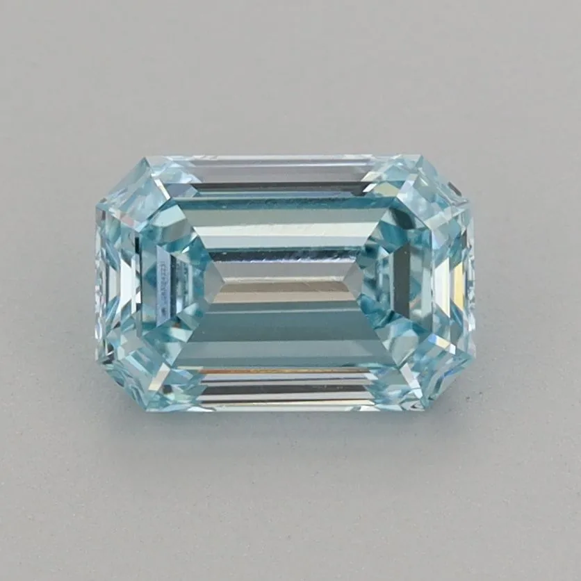 1.22ct EMERALD Fancy Intense Blue VS2 Coloured Lab diamond