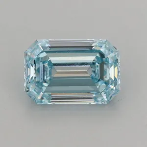 1.22ct EMERALD Fancy Intense Blue VS2 Coloured Lab diamond