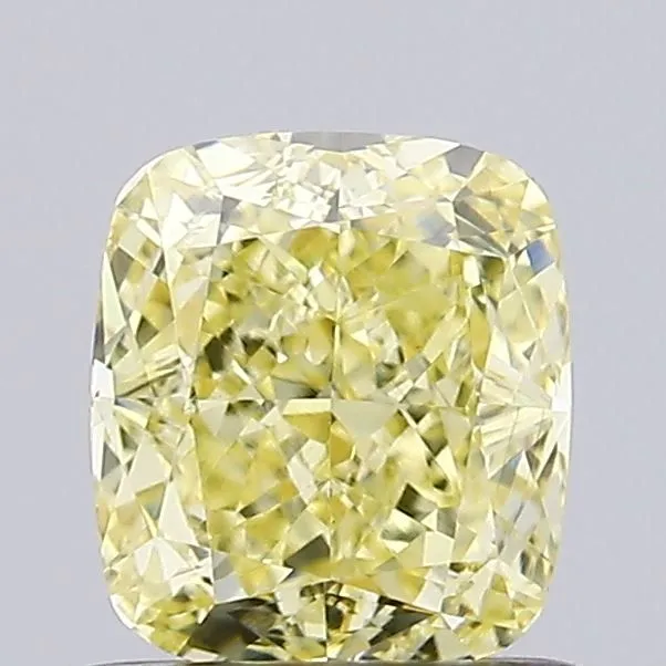 0.90ct CUSHION Fancy Intense Yellow VS1 Coloured Lab diamond