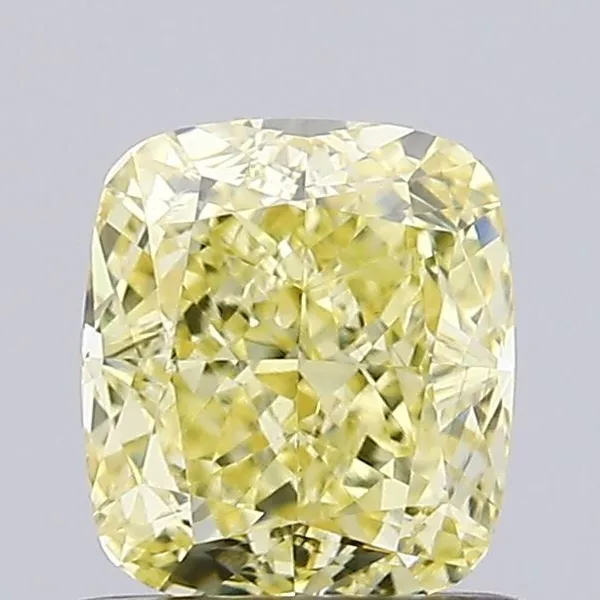 0.9ct CUSHION Fancy Intense Yellow VS1 Coloured Lab diamond