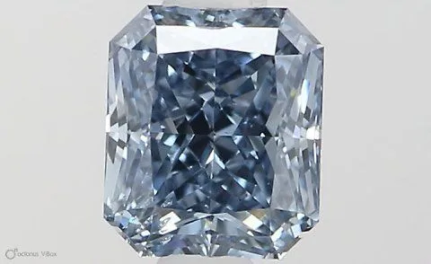 0.63ct RADIANT Fancy Vivid Blue SI1 Coloured Lab diamond