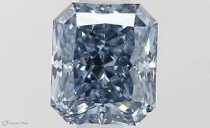 0.63ct RADIANT Fancy Vivid Blue SI1 Coloured Lab diamond