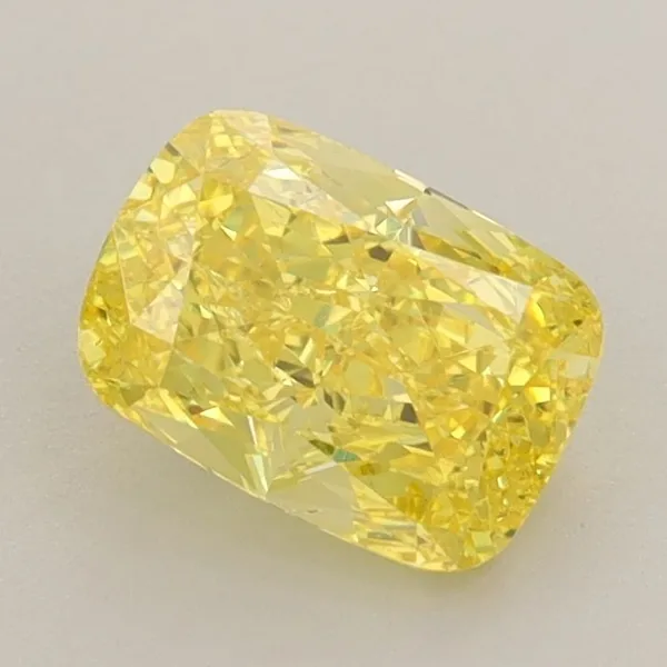 1.27ct CUSHION Fancy Intense Yellow VS2 Coloured Lab diamond