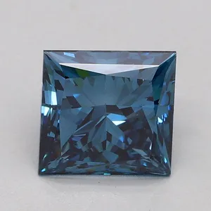 1.01ct PRINCESS Fancy Vivid Blue VVS2 Coloured Lab diamond