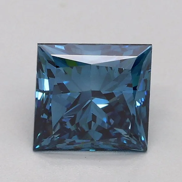 1.01ct PRINCESS Fancy Vivid Blue VVS2 Coloured Lab diamond