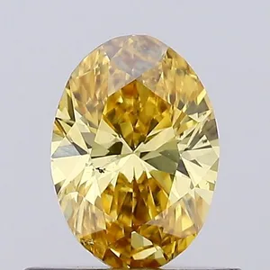 0.53ct OVAL Fancy Intense Yellow VS2 Coloured Lab diamond