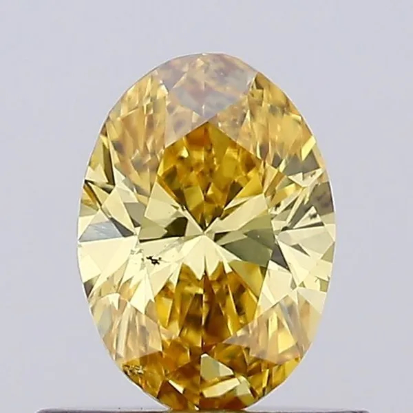 0.53ct OVAL Fancy Intense Yellow VS2 Coloured Lab diamond