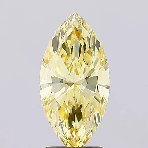 1.9ct MARQUISE Fancy Intense Yellow VS1 Coloured Lab diamond