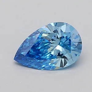 0.51ct PEAR Fancy Vivid Blue VS1 Coloured Lab diamond