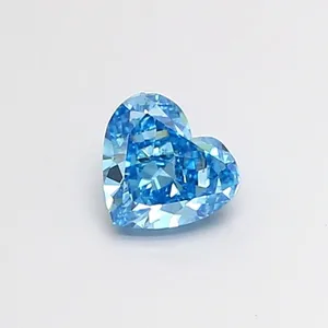 0.55ct HEART Fancy Vivid Blue VS2 Coloured Lab diamond