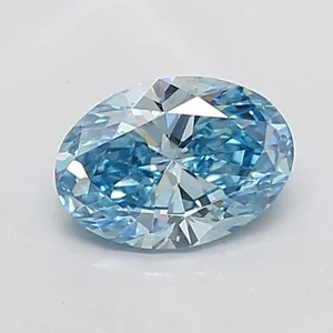 1ct OVAL Fancy Vivid Blue VS1 Coloured Lab diamond