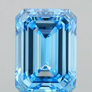 1.84ct EMERALD Fancy Vivid Blue VVS2 Coloured Lab diamond