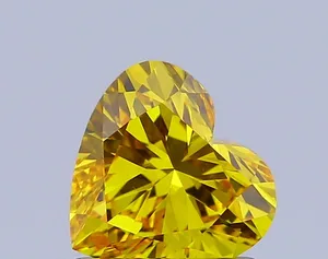 1.02ct HEART Fancy Vivid Yellow VS1 Coloured Lab diamond