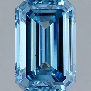 1.38ct EMERALD Fancy Vivid Blue VS2 Coloured Lab diamond