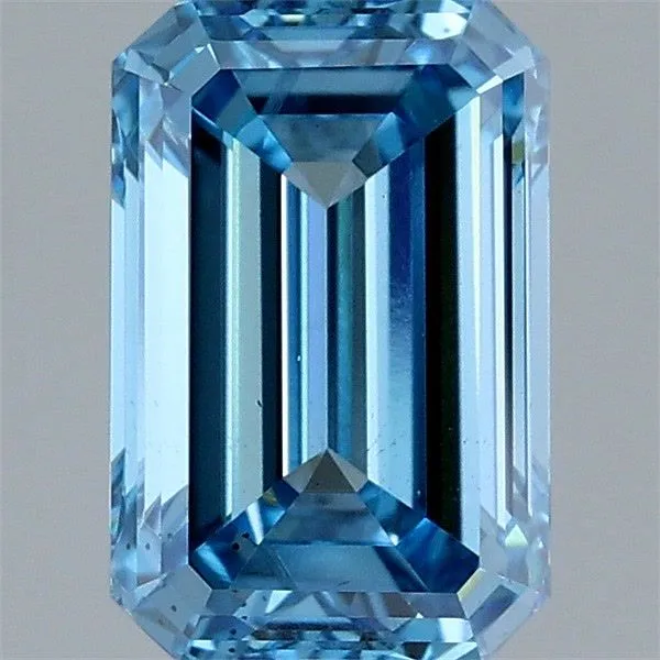 1.38ct EMERALD Fancy Vivid Blue VS2 Coloured Lab diamond
