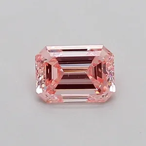 0.41ct EMERALD Fancy Intense Pink VS2 Coloured Lab diamond