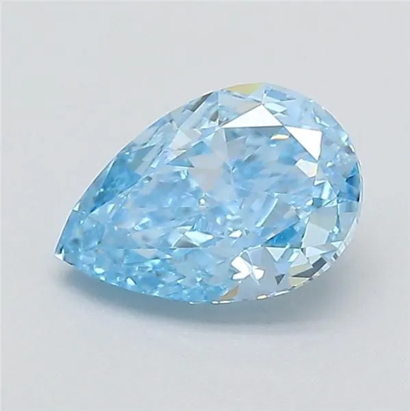 0.7ct PEAR Fancy Vivid Blue VVS2 Coloured Lab diamond