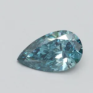 0.4ct PEAR Fancy Vivid Blue VS2 Coloured Lab diamond