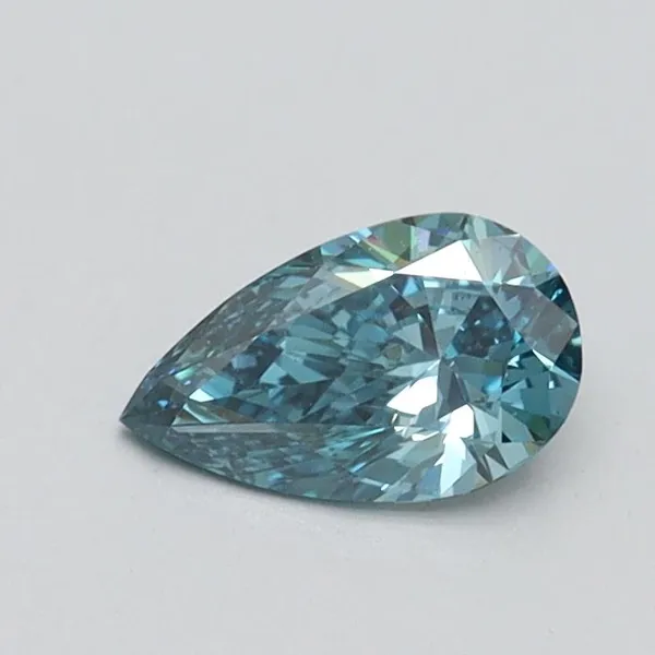 0.4ct PEAR Fancy Vivid Blue VS2 Coloured Lab diamond