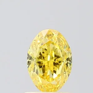 1ct OVAL Fancy Vivid Yellow VS2 Coloured Lab diamond
