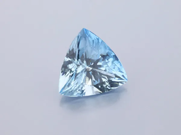 4.97ct Blue Aquamarine, Trilliant cut gemstone