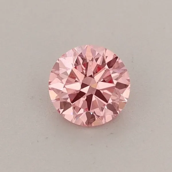 0.38ct ROUND Fancy Vivid Pink VS1 Coloured Lab diamond