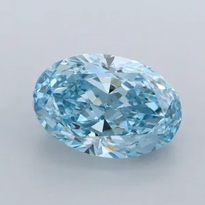 1.09ct OVAL Fancy Vivid Blue VVS1 Coloured Lab diamond