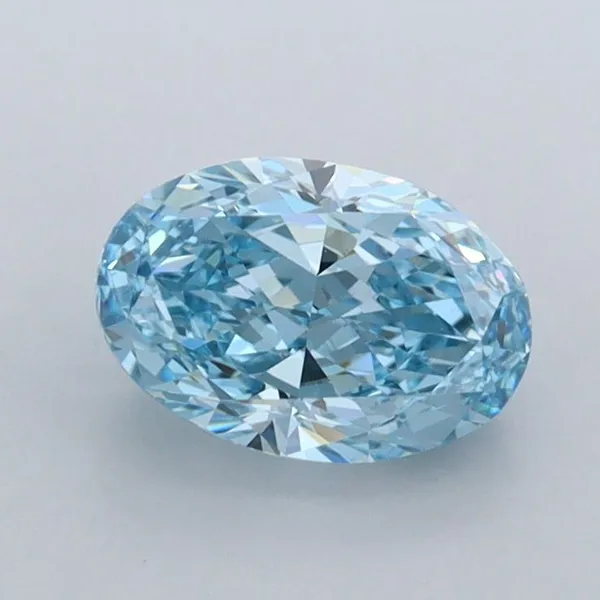 1.09ct OVAL Fancy Vivid Blue VVS1 Coloured Lab diamond