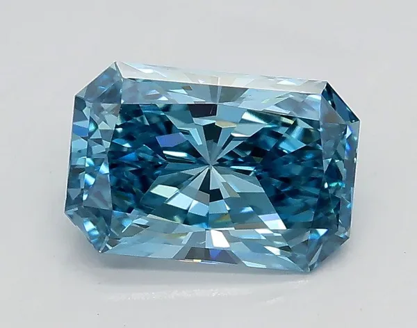 1.04ct RADIANT Fancy Vivid Blue VS1 Coloured Lab diamond